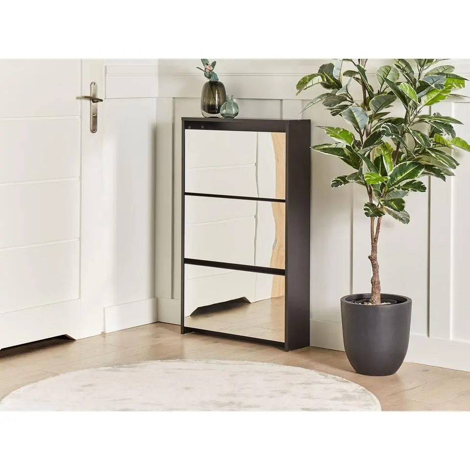 MIDFIELD - Schoenenkast 3 vakken - Zwart - MDF