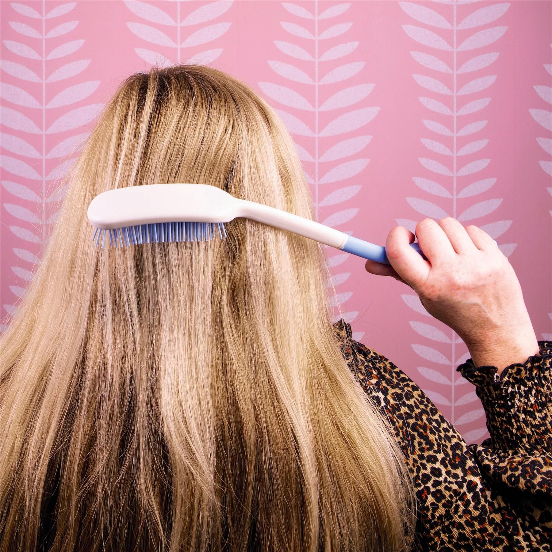 mysmartbuy Long Handled Brush & Comb Set - Lightweight Soft Bristle Styling Hairbrush & Plastic Comb with Ergonomic Handles & Rubber Grips