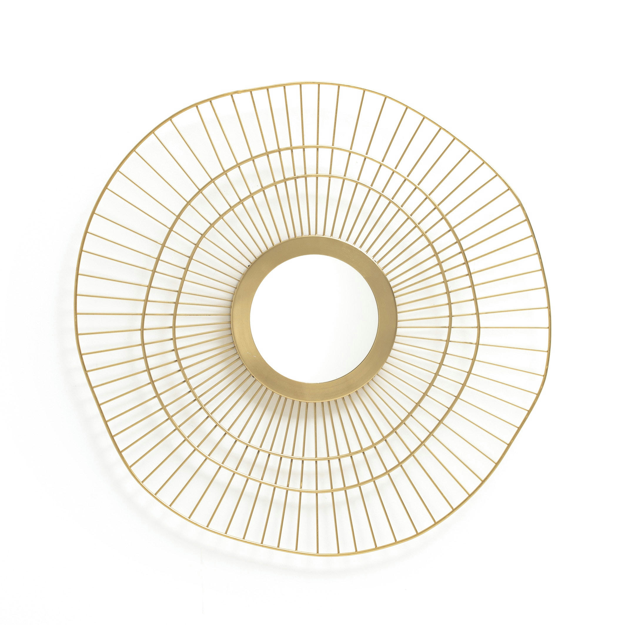 Miroir rond en métal fer filaire Ø70 cm, Spyk