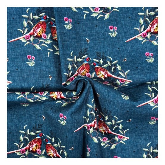 Woodland Wonders Resting Pheasants Cotton Fabric by the Metre