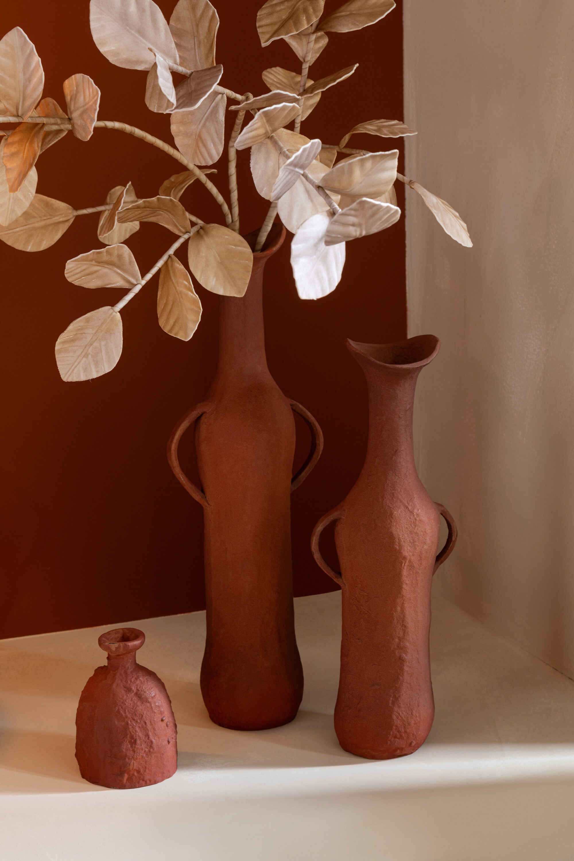J-Line vaas - aluminium - terracotta - small