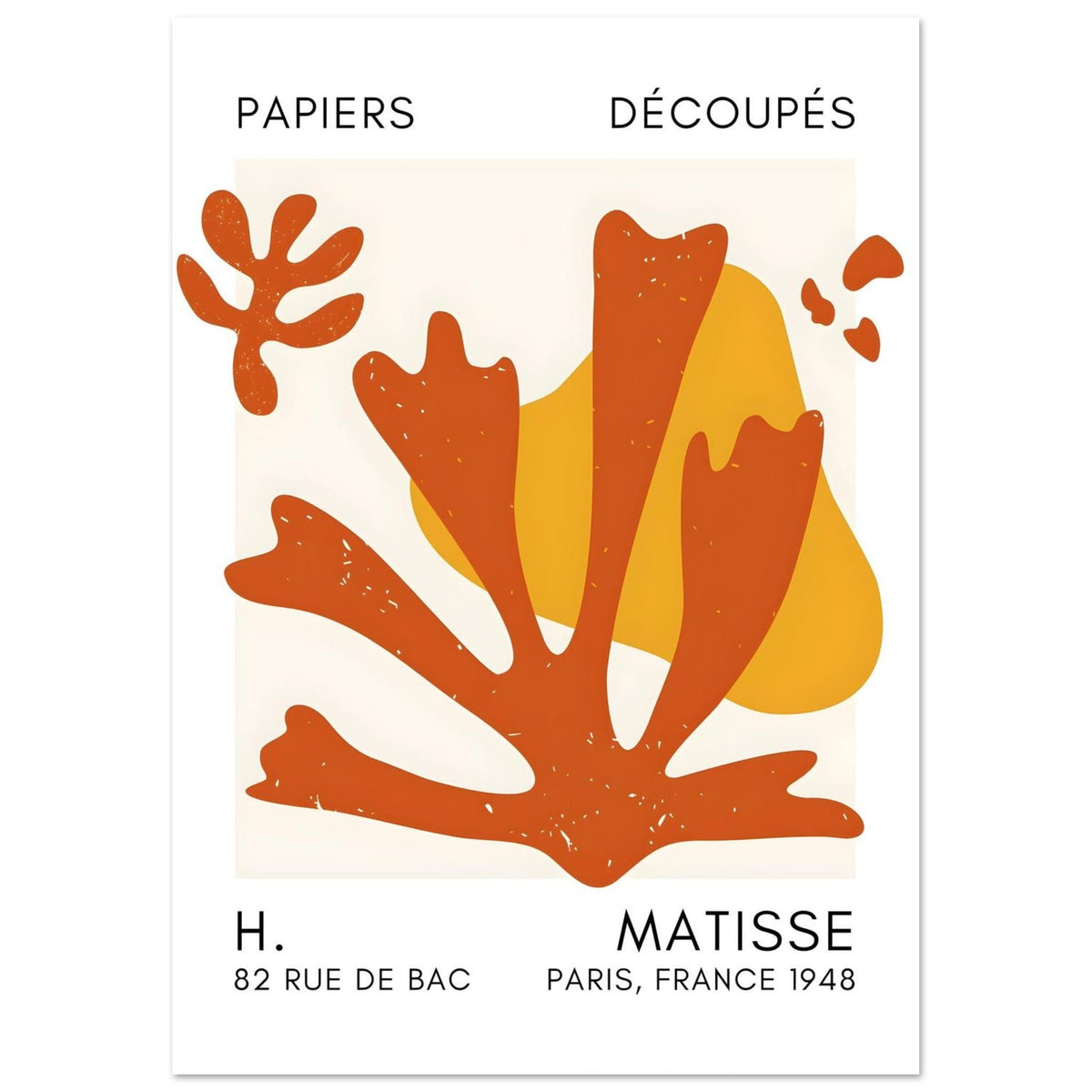 Artfulprints Poster Matisse – Abstract bloom orange  - A4 21x29.7 cm - Oranje