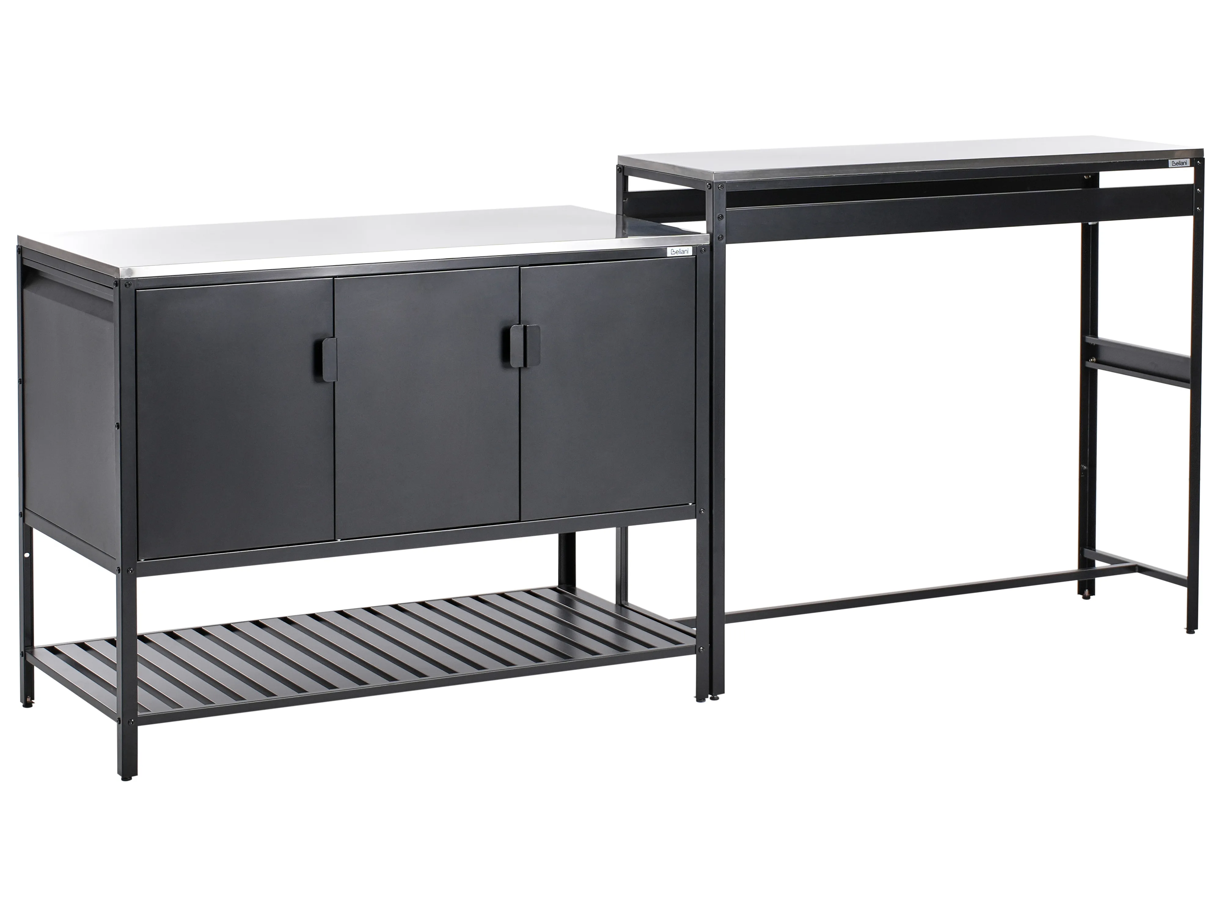 2 Piece Outdoor Kitchen Set with Sink MAENZA Metal Black