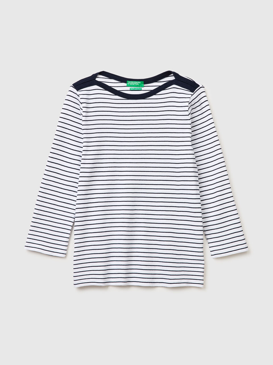 Striped t-shirt with boat neck