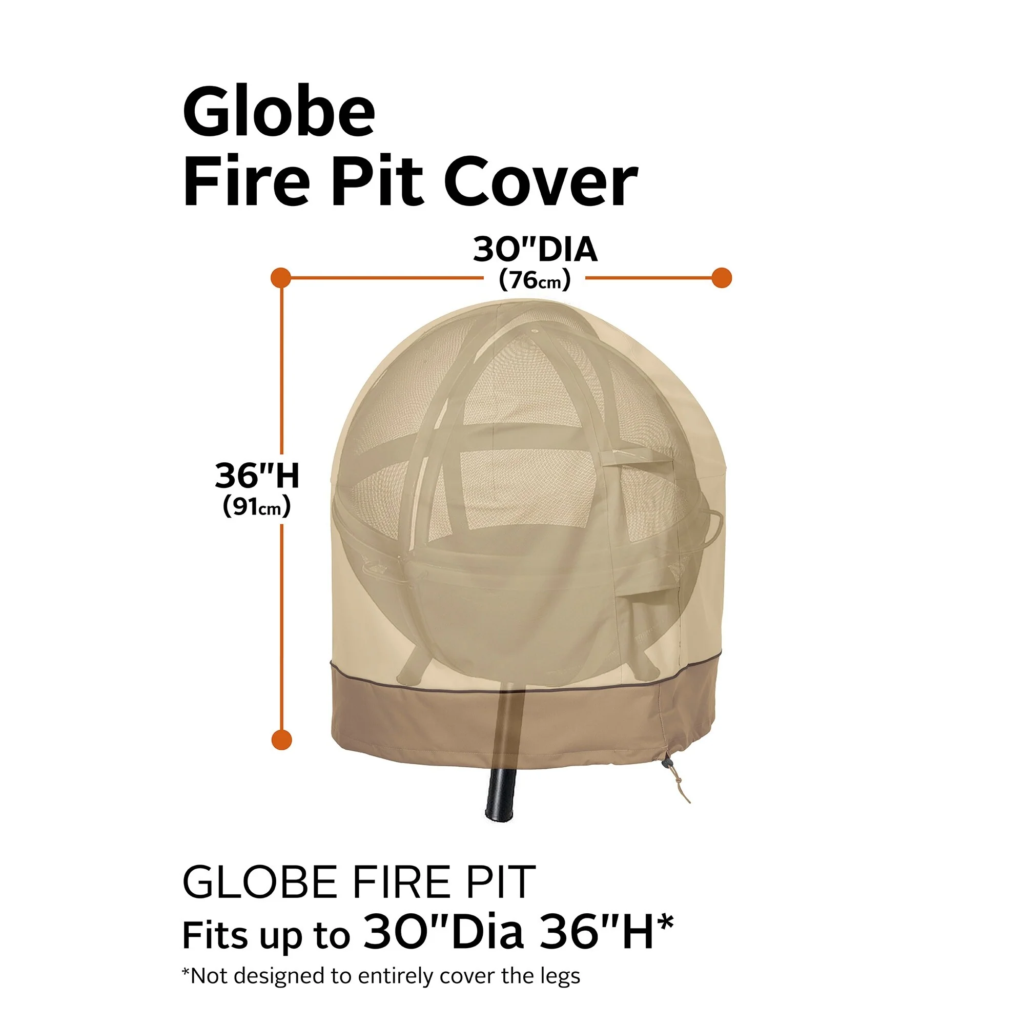 Classic Accessories Veranda Water-Resistant 30 Inch Globe Fire Pit Cover