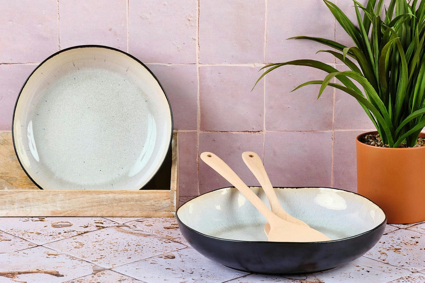 REACTIV - Corbeille à fruits en grès blanc D0