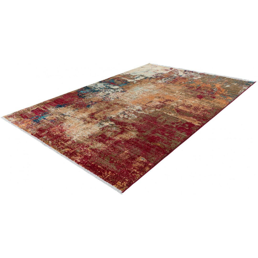 GARLAND - Tapis rayé vintage en polypropylène rouge 120x170