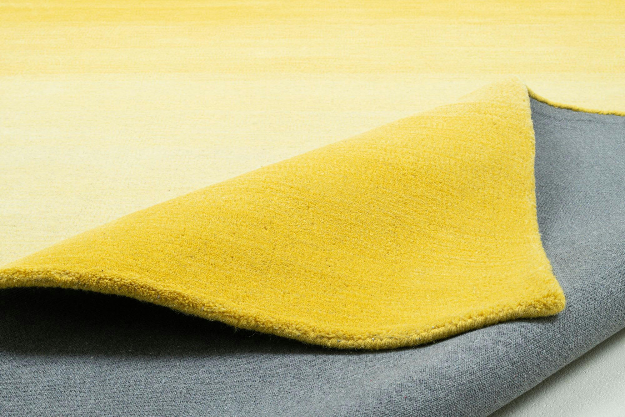 WOOL COMFORT - Tapis dégradé de couleur en laine jaune 70x140 cm