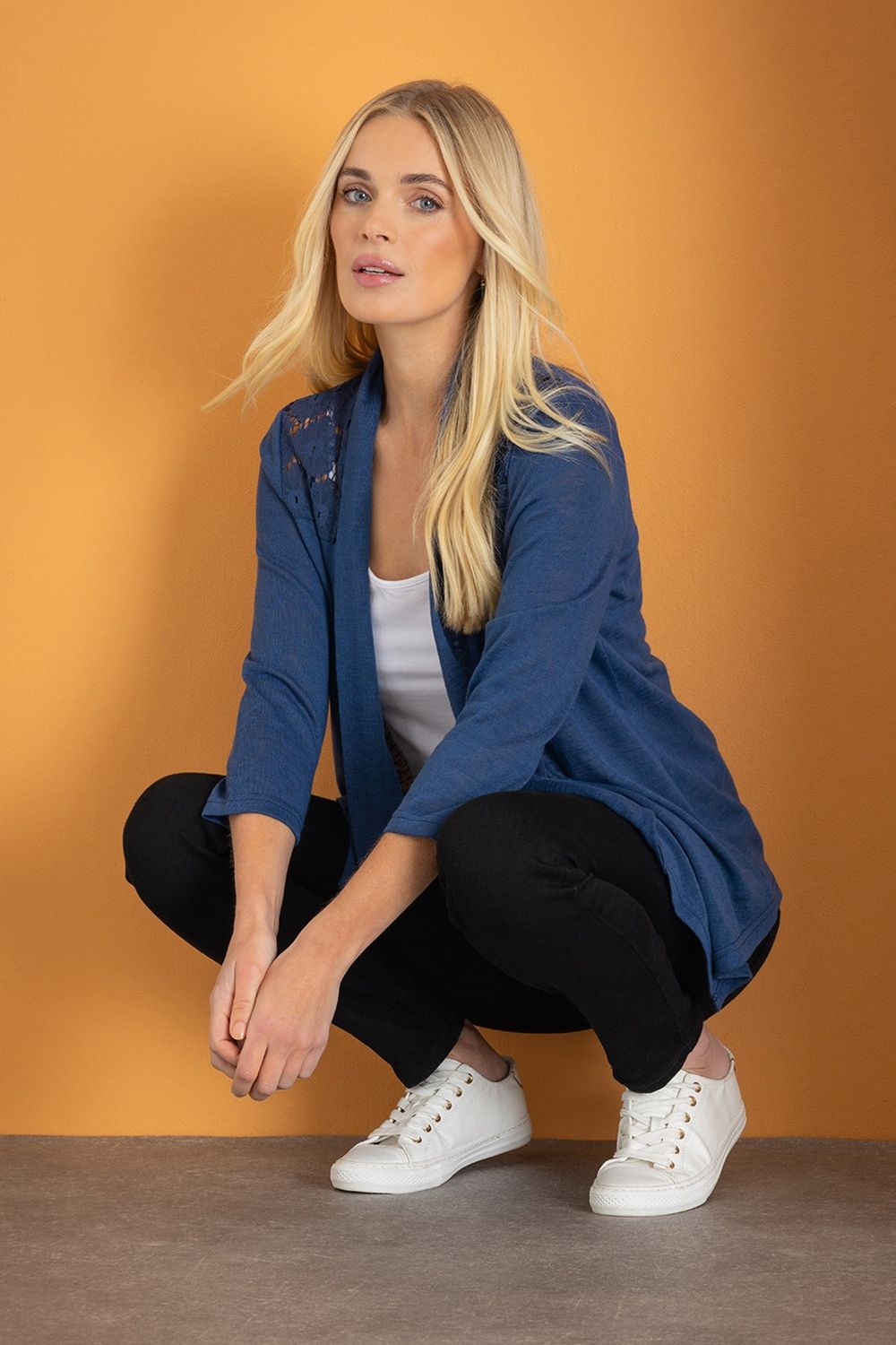 Klass. Lace Trim Cardigan