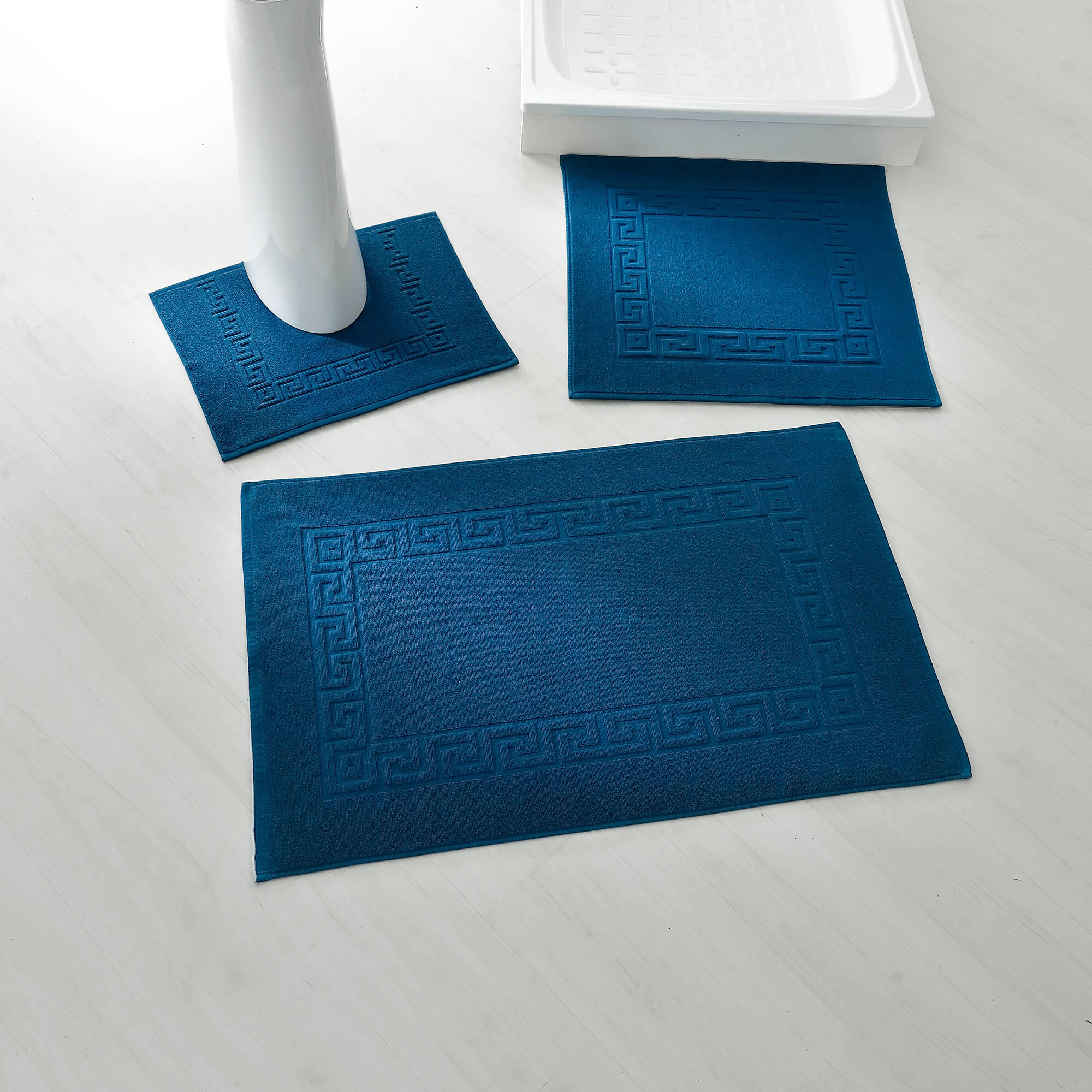 Tapis de bain éponge liteau motif frise grecque
