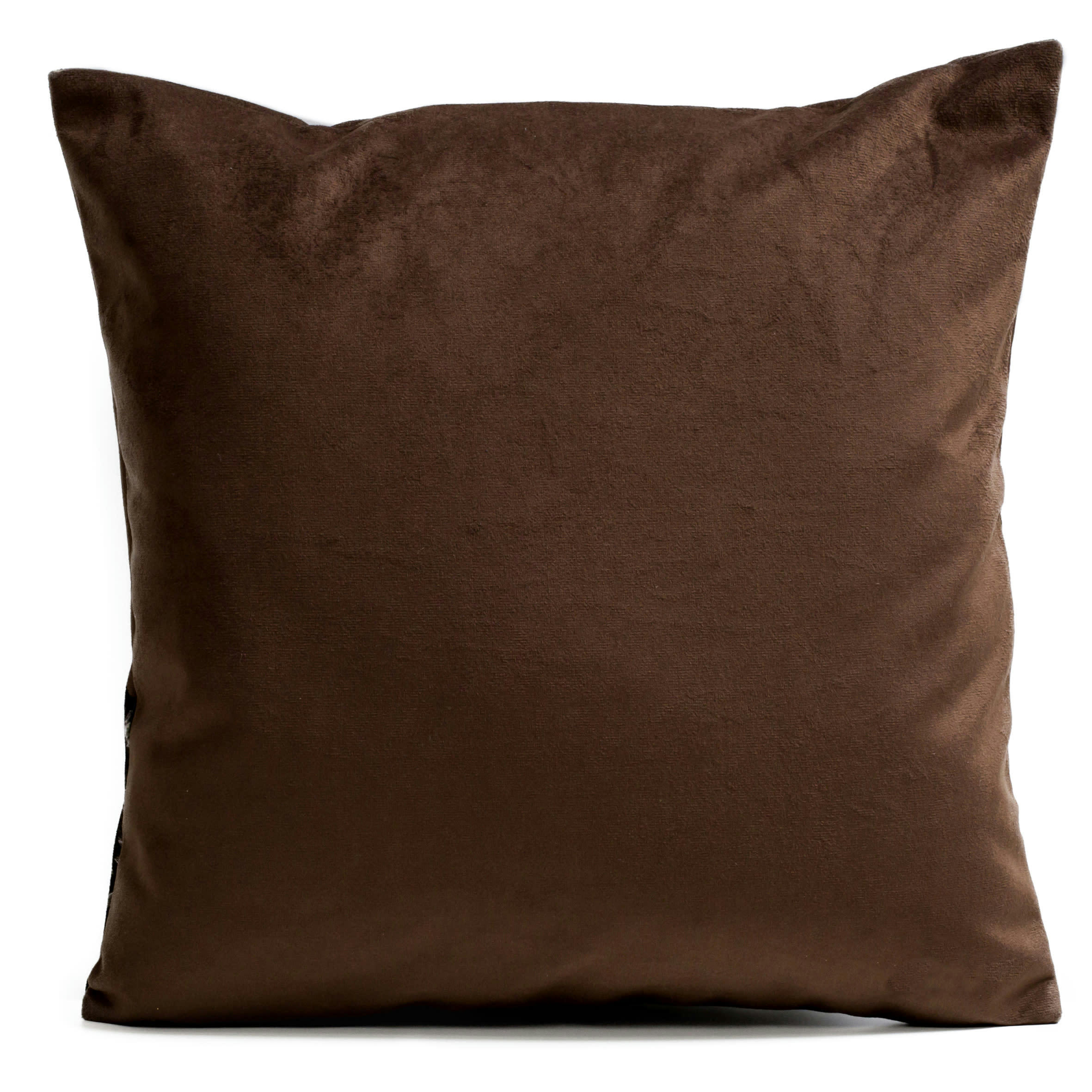 - Coussin uni suédine marron 40x40cm