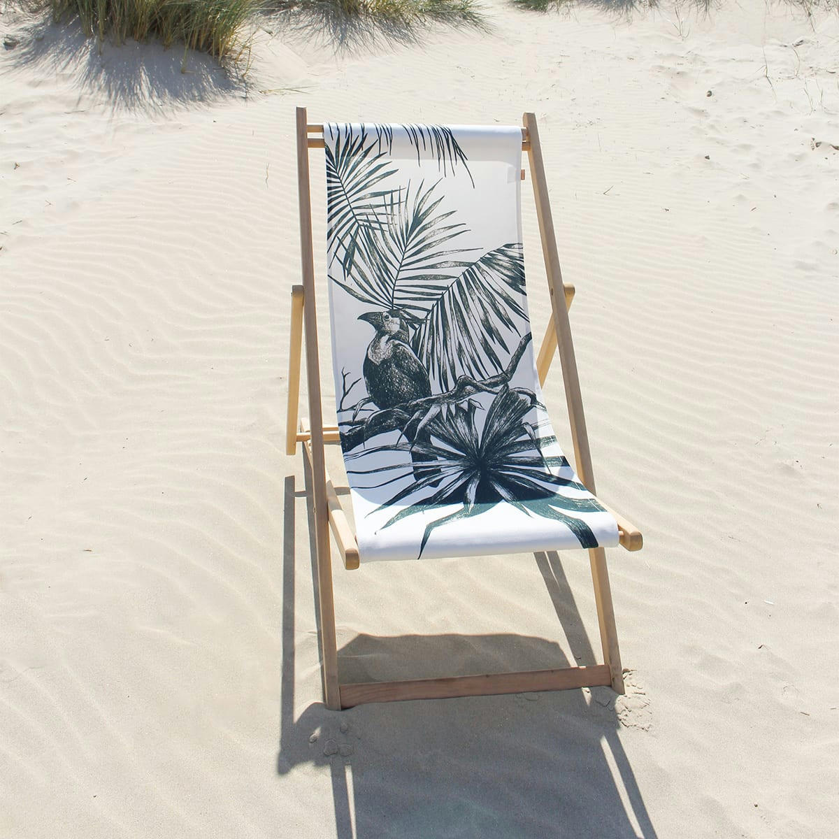 - Chaise longue / chilienne tropical en bois de hêtre blanc