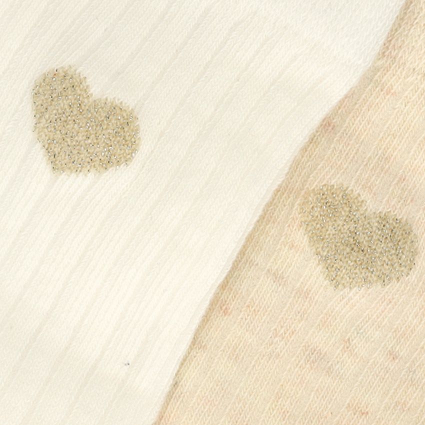 Manfield Beige 2-pack sokken met hartje