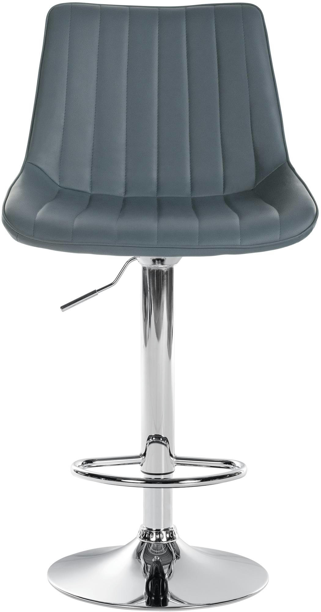 TONI - Tabouret de bar similicuir ajustable pivotant similicuir Gris