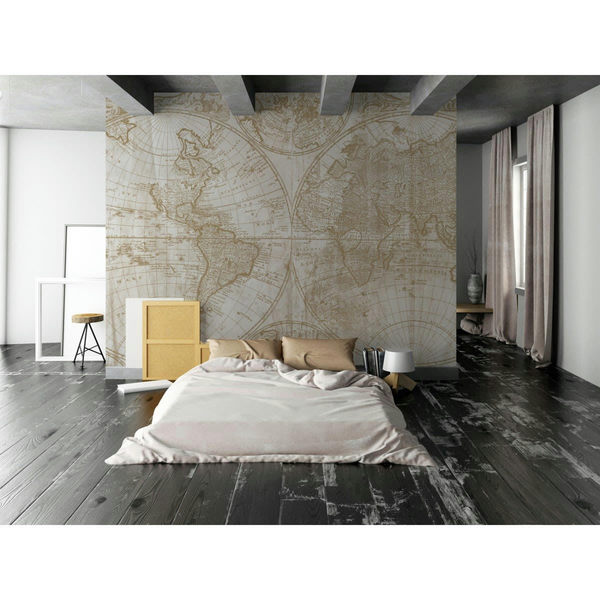 ARNO - SÉPIA - Papier peint panoramique motif imprimé Marron clair 432x300cm