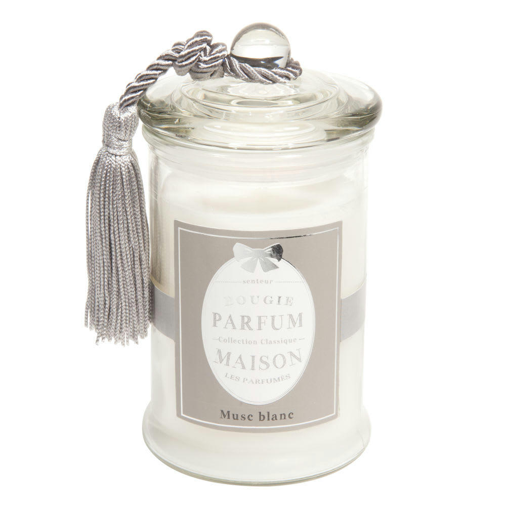 Classique - Bougie en verre parfum musc blanche H15, 265g
