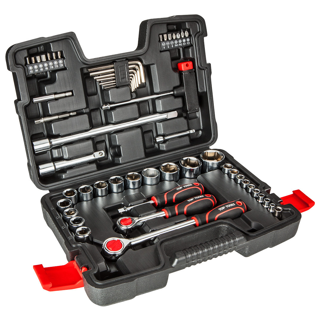 Zestaw kluczy 1/4, 1/2 53 szt. TOP TOOLS 38D530