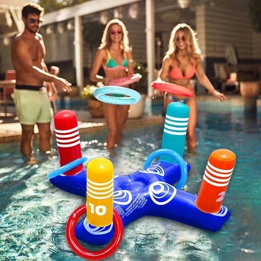 NNEOBA Inflatable Ring Toss Game Floating Pool Toys Set