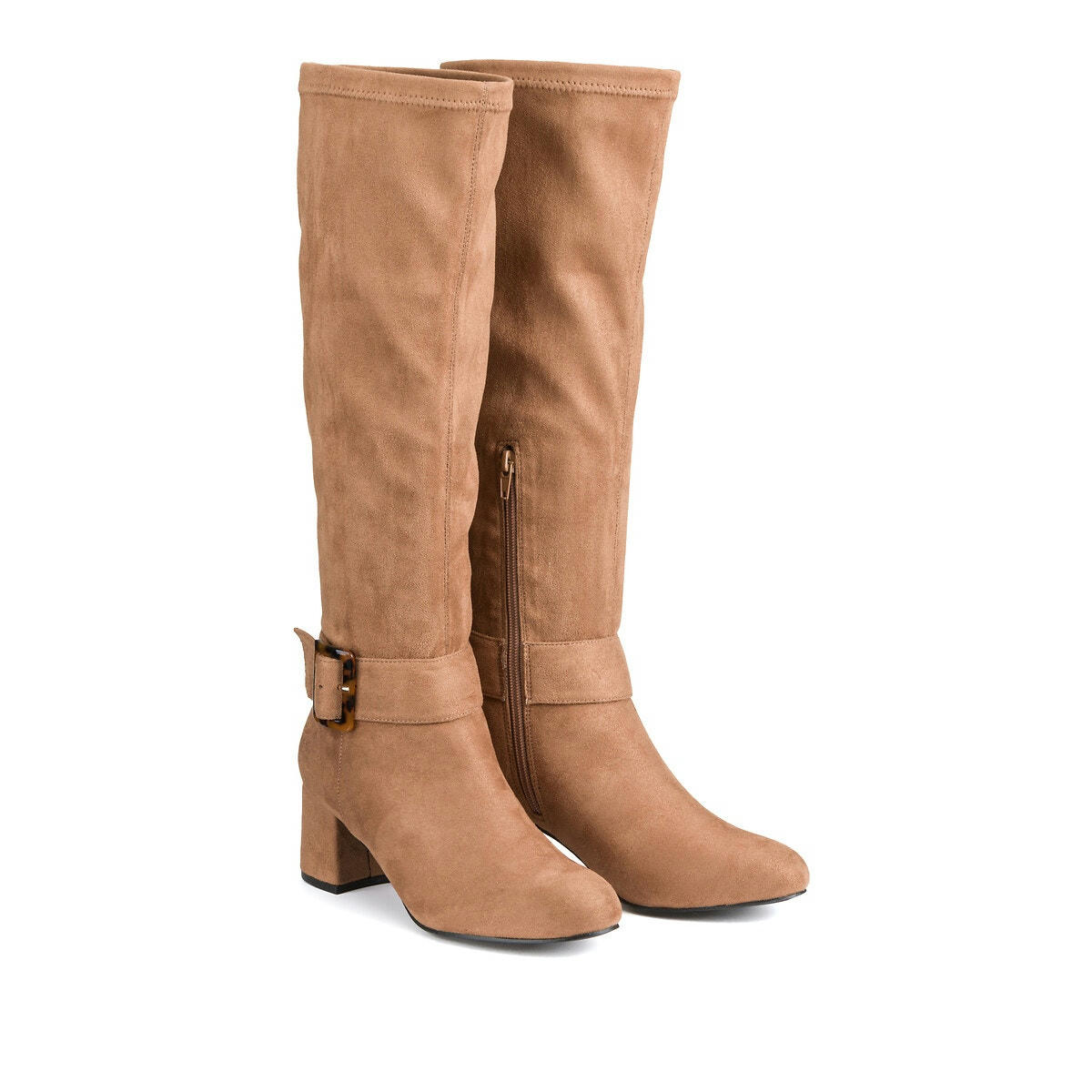 Bottes stretch à talon, détail boucle