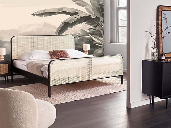 Lit avec sommier Bois de pin GONFARON 180 x 200 cm Noir