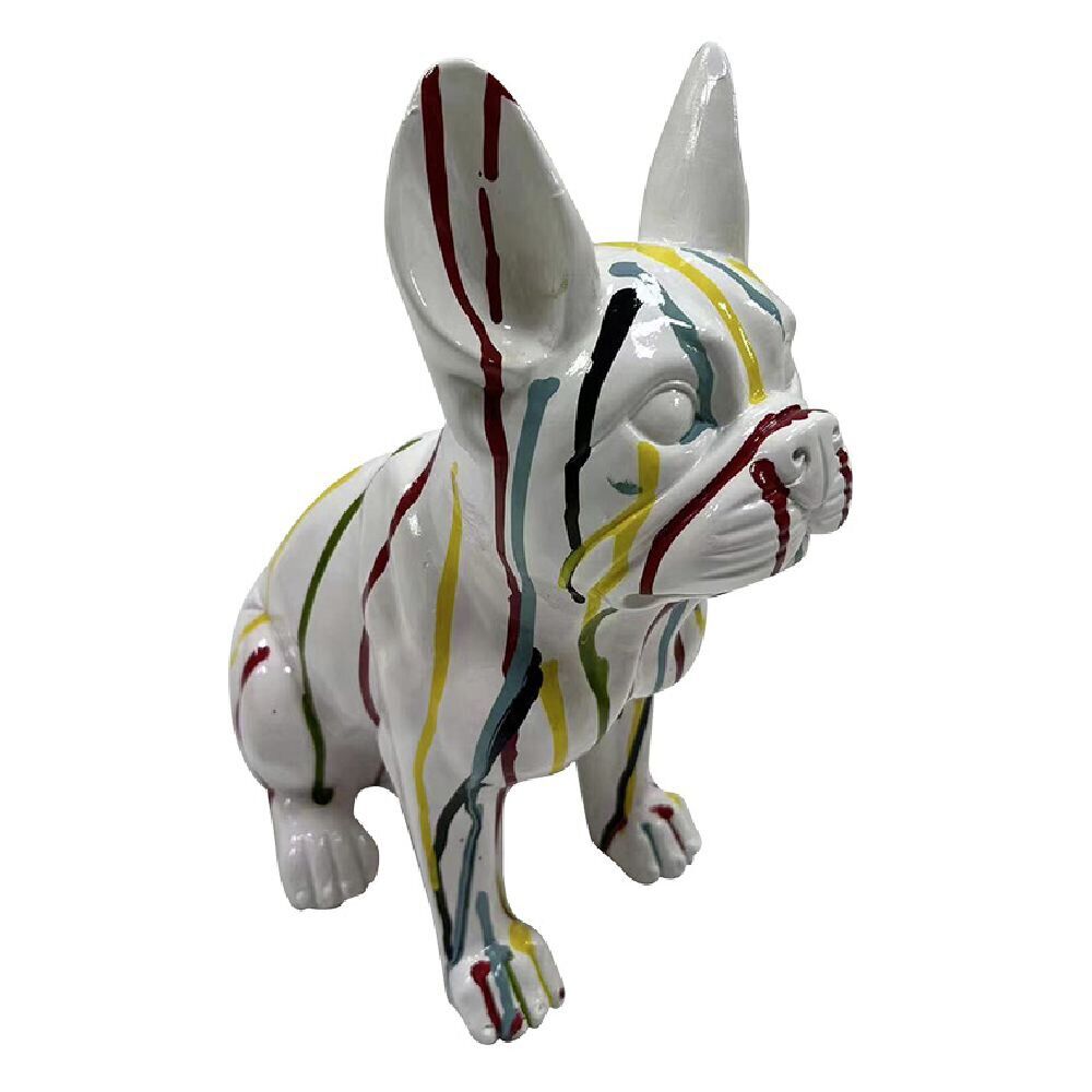Bulldog décoratif petit modèle plastique blanc
