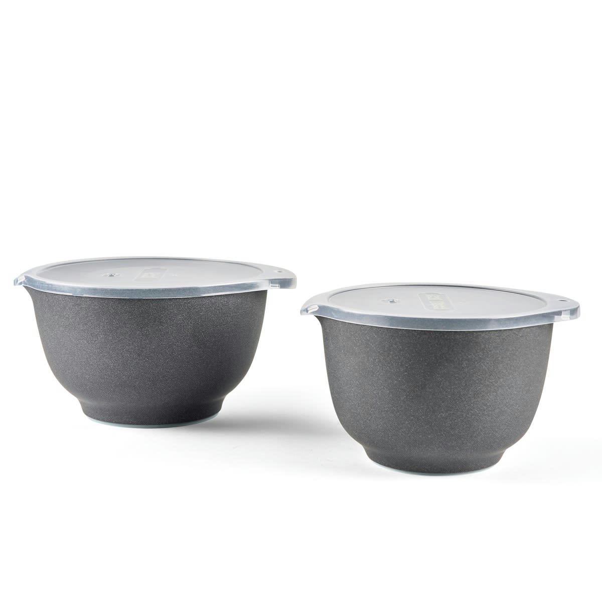 MARGRETHE - Ensemble saladiers en plastique gris anthracite - Lot de 2