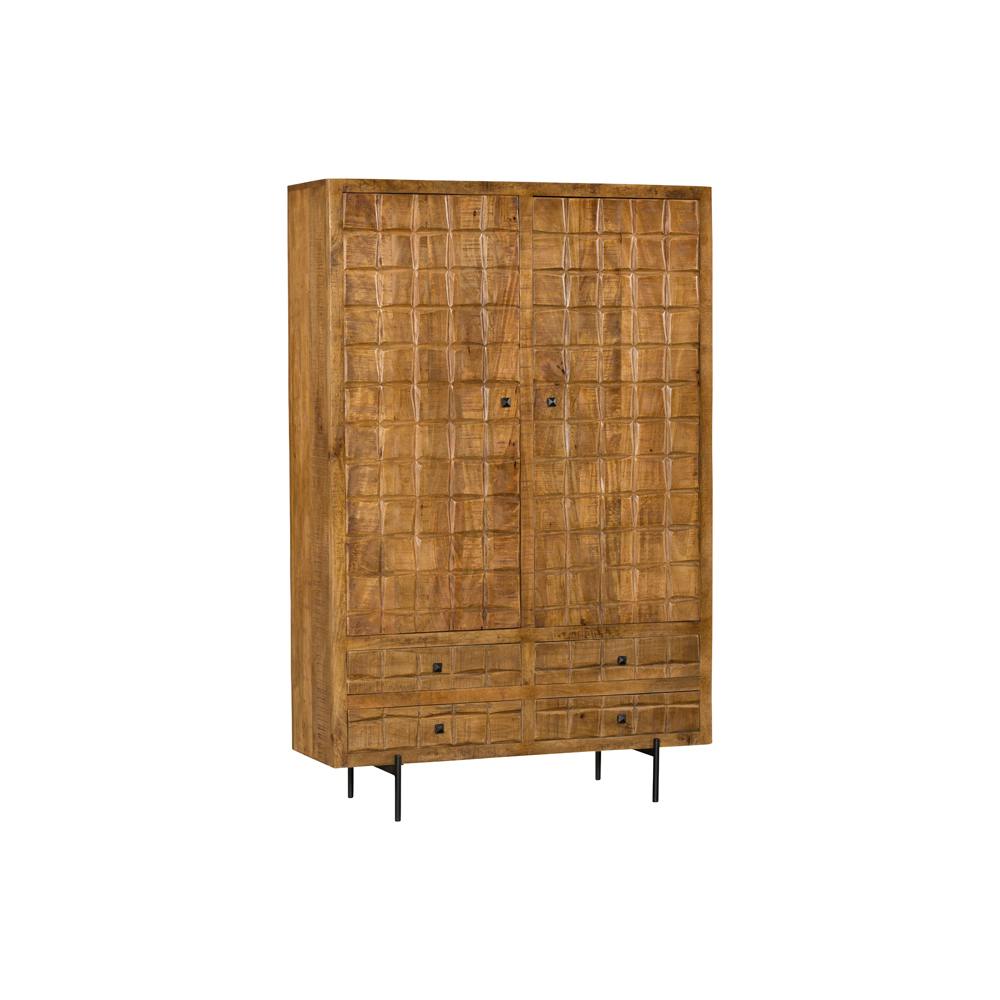 Buffet vaisselier en bois 2 portes décor damier UDA