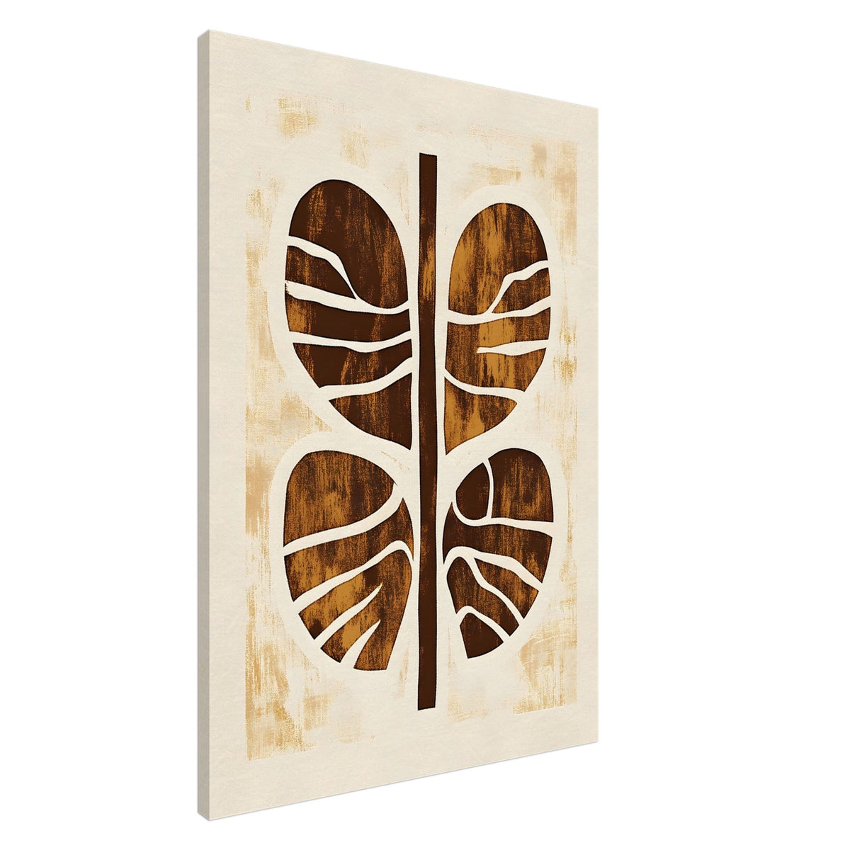 Artfulprints Canvas Boho – Rooted form canvas - 75x100 cm - Bruin