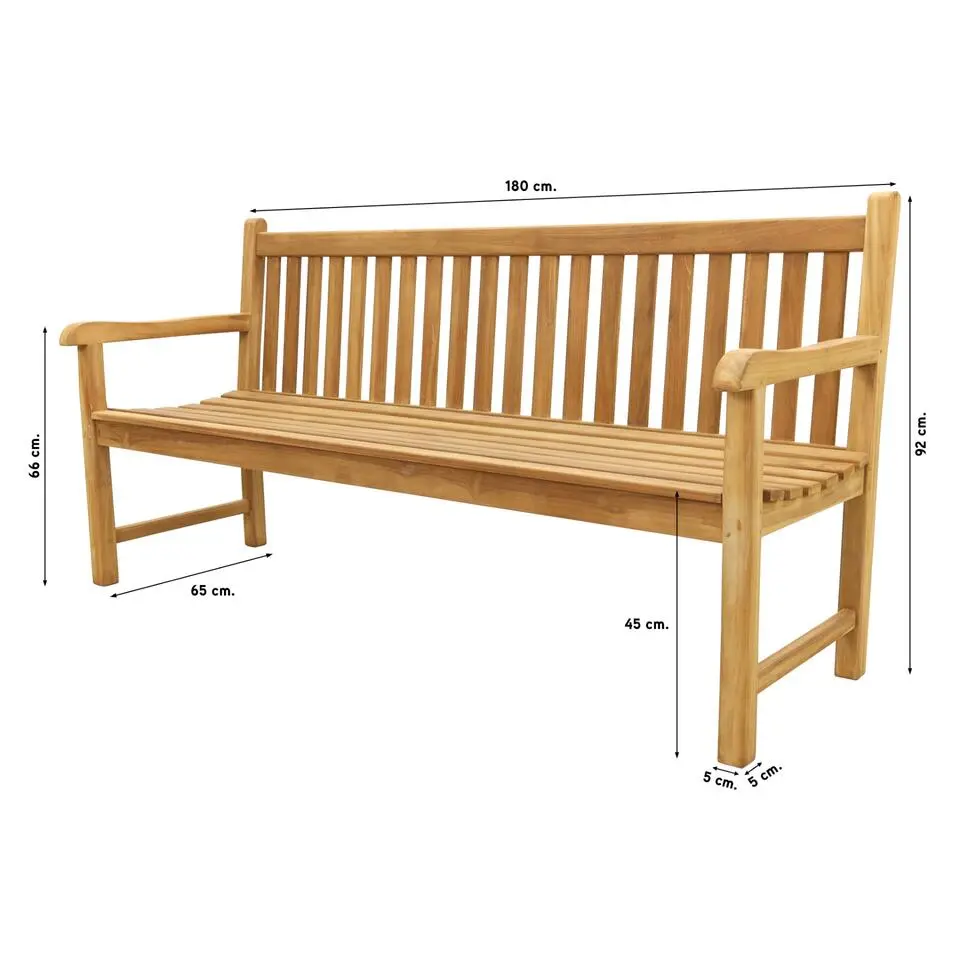 VDG Teak houten tuinbank Bison - 180 cm