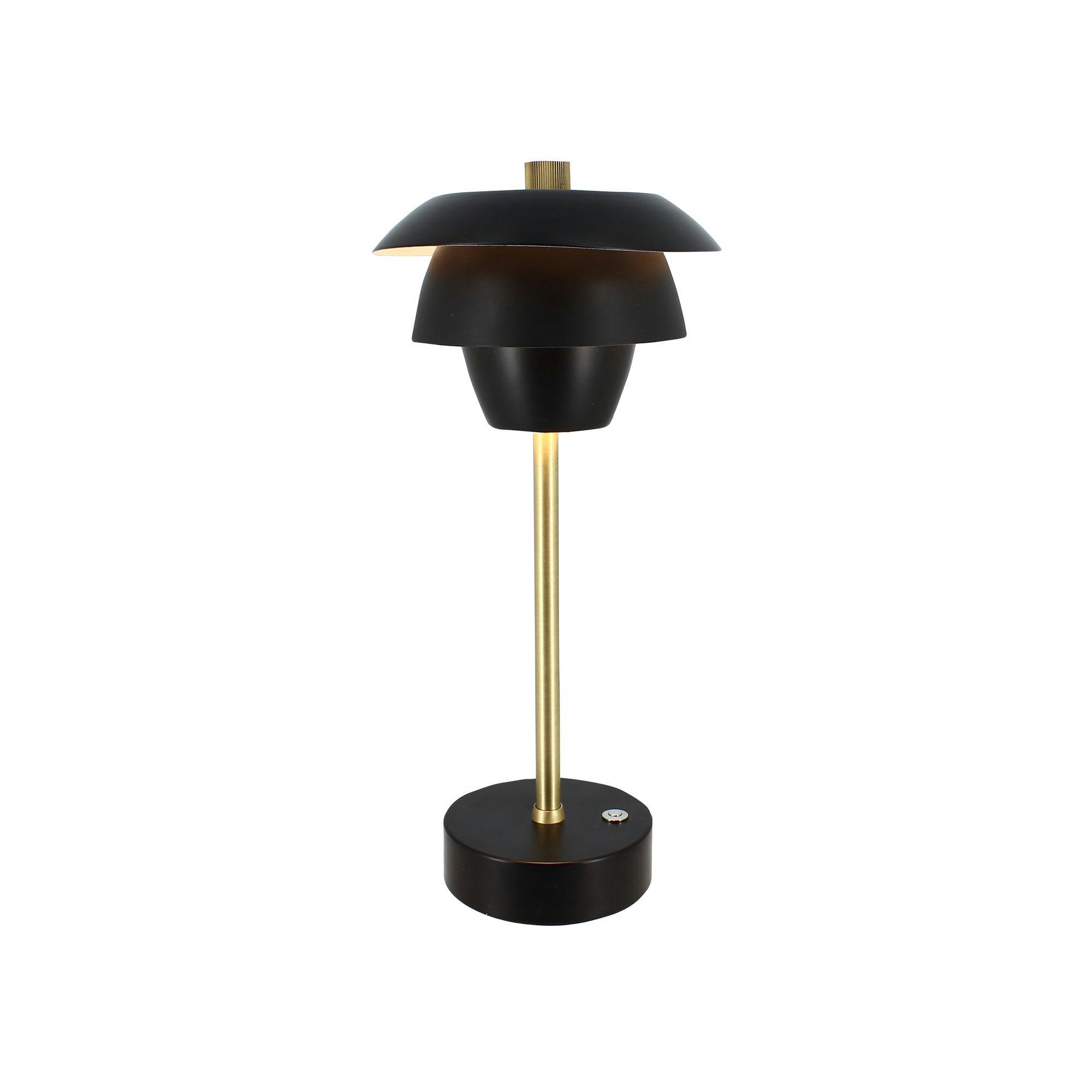 MOXY - Lampe à poser rechargeable en métal noir et doré