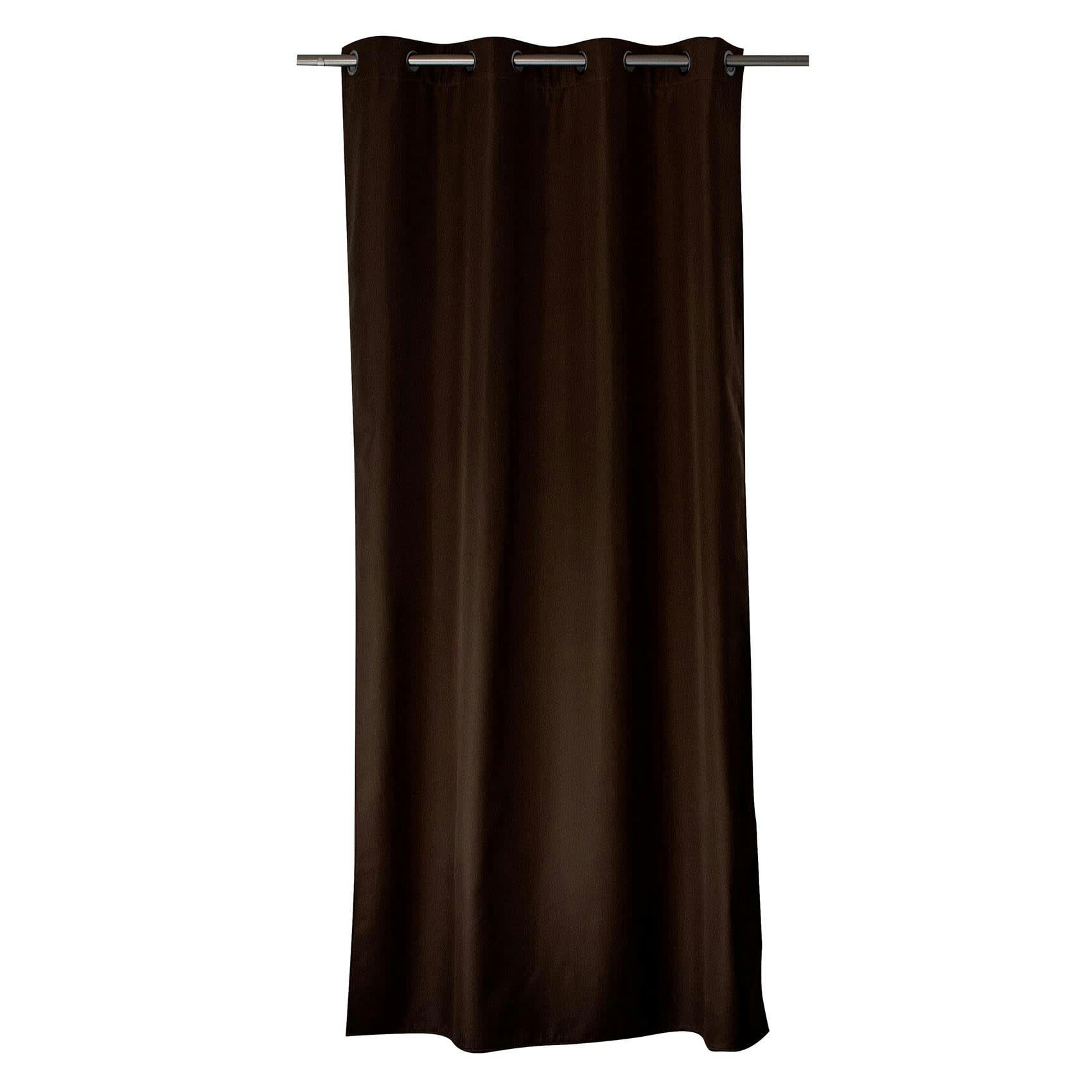- Rideau uni isolant et thermique polyester marron chocolat 140x180 cm