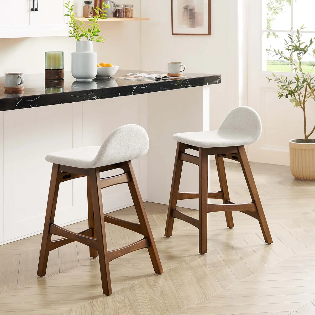 Juno Wood Counter Stool - Set of 2