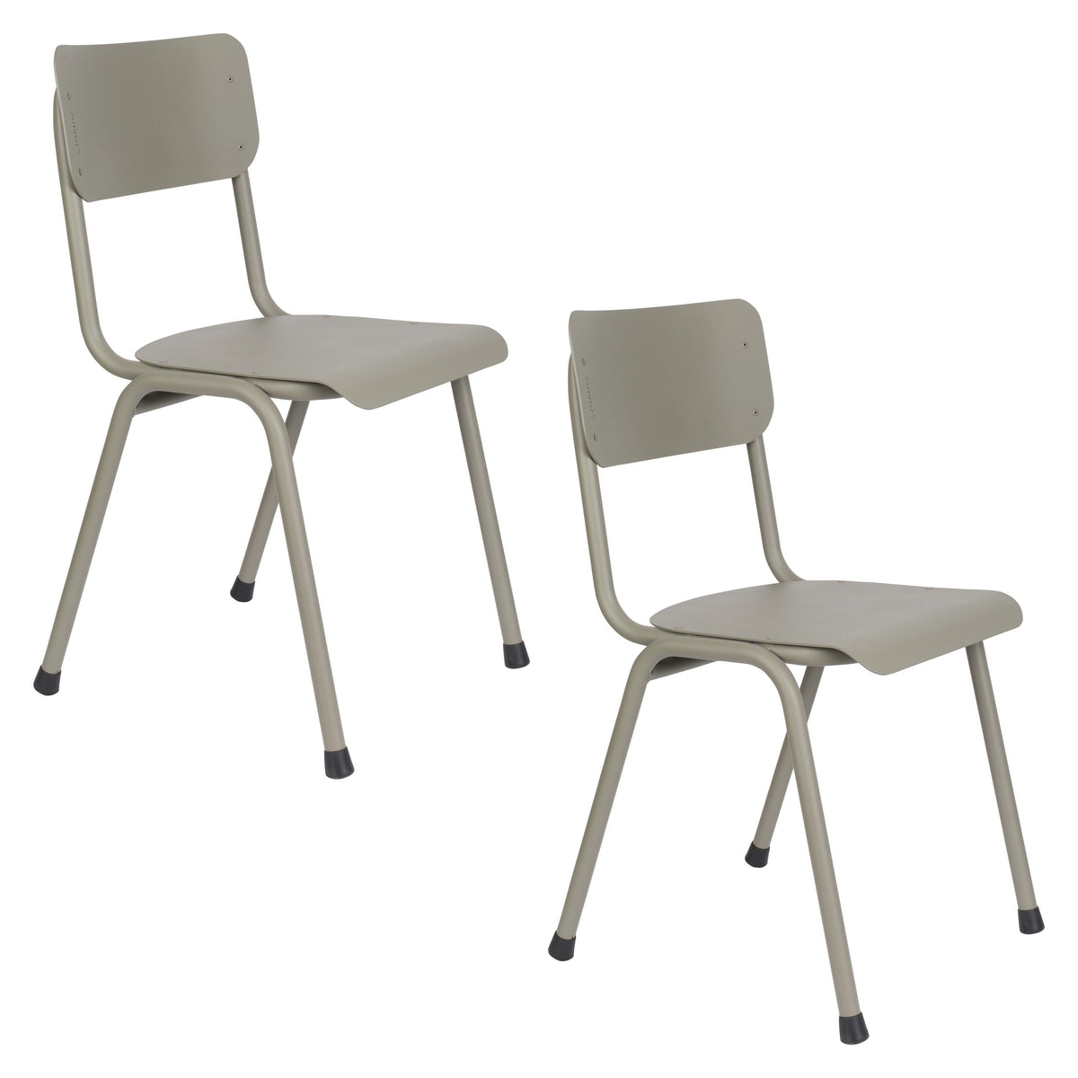 Zuiver Back To School Tuinstoel Groen - Set van 2