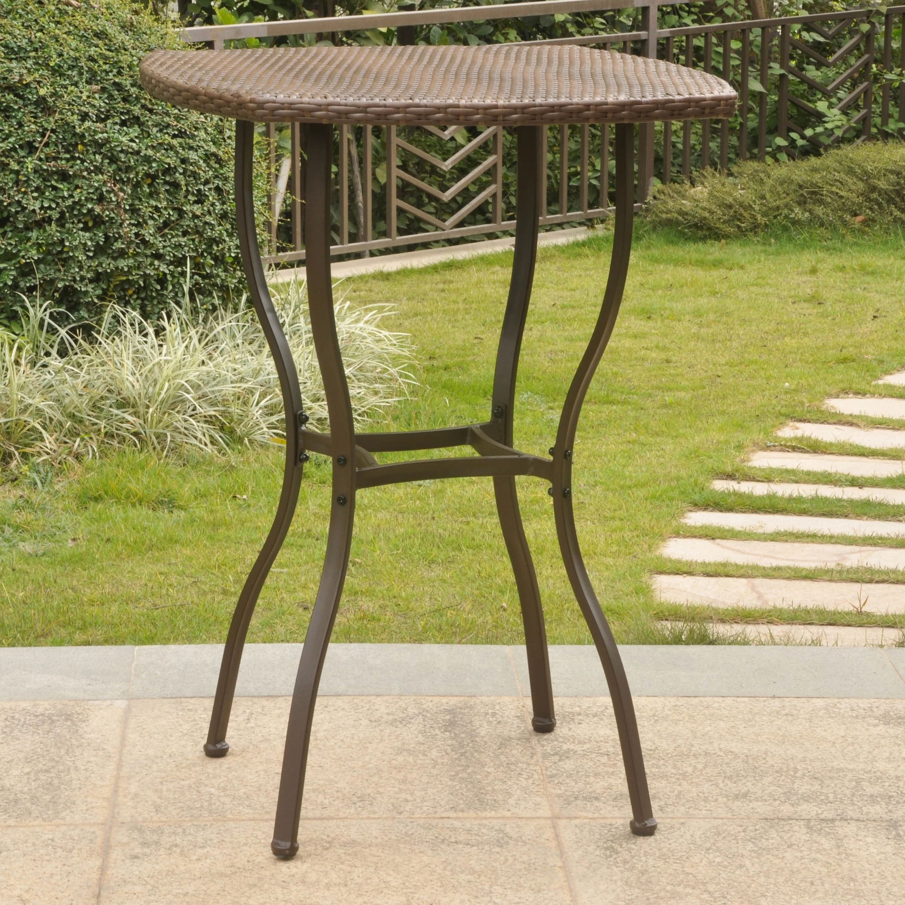 Valencia Resin Wicker/Steel Bar-height Patio Bistro Table