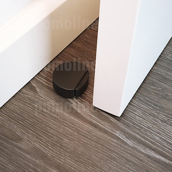 6 Un. Butée de porte adhésive en bois laqué noir 45x42MM