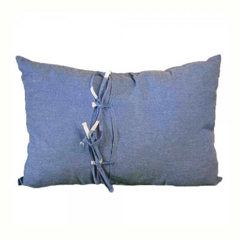 TANGER - Housse de coussin en coton et fil lurex bleu argent 35 x 50