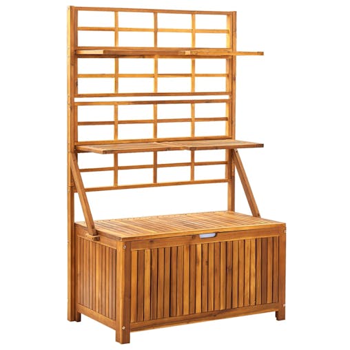 NNEVL Storage Box with Trellis 99x55x160 cm Solid Acacia Wood