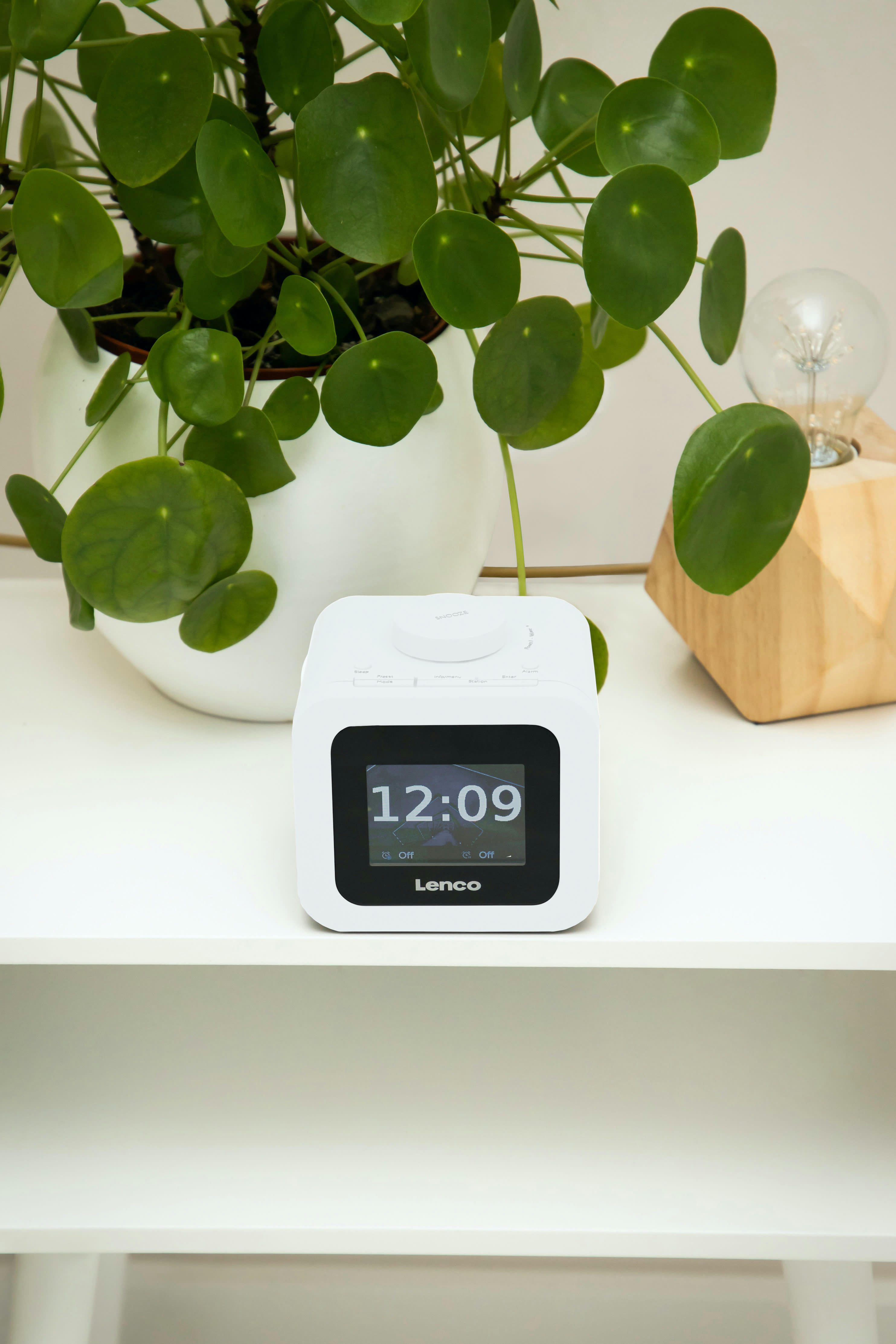 - Radio-réveil dab+ fm avec écran couleur blanc