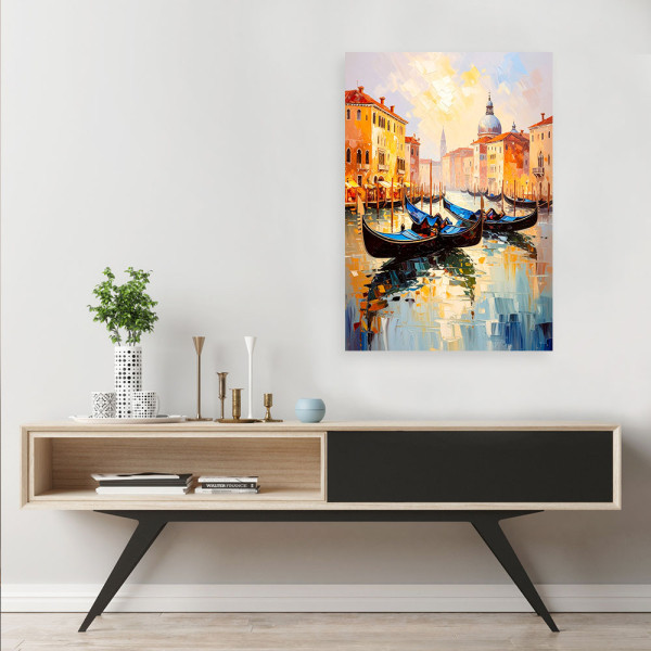 Feeby Obraz do salonu biura, Wenecja Miasto Gondole Włochy 40x60