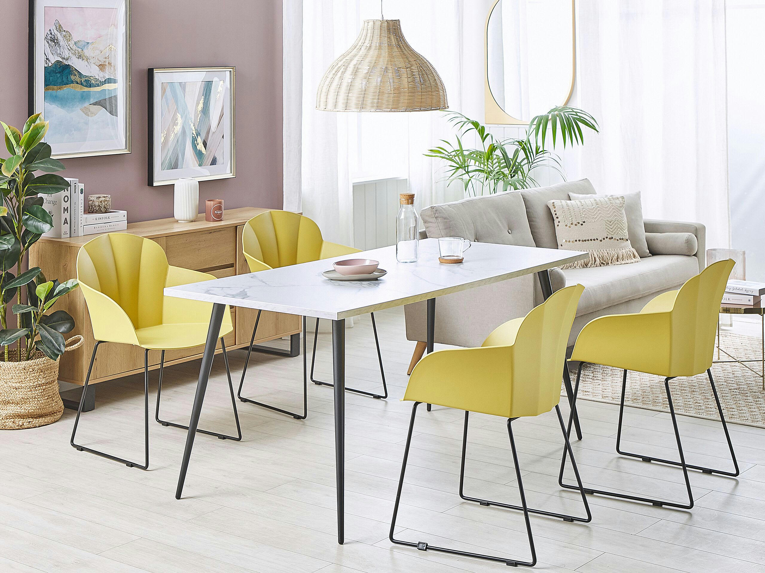 SYLVA - Lot de 2 chaises de salle à manger jaunes