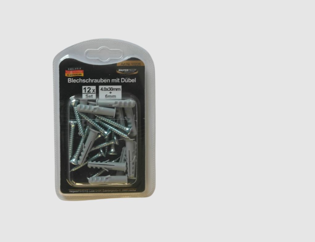 Blechschrauben und Dübel 12 Stück