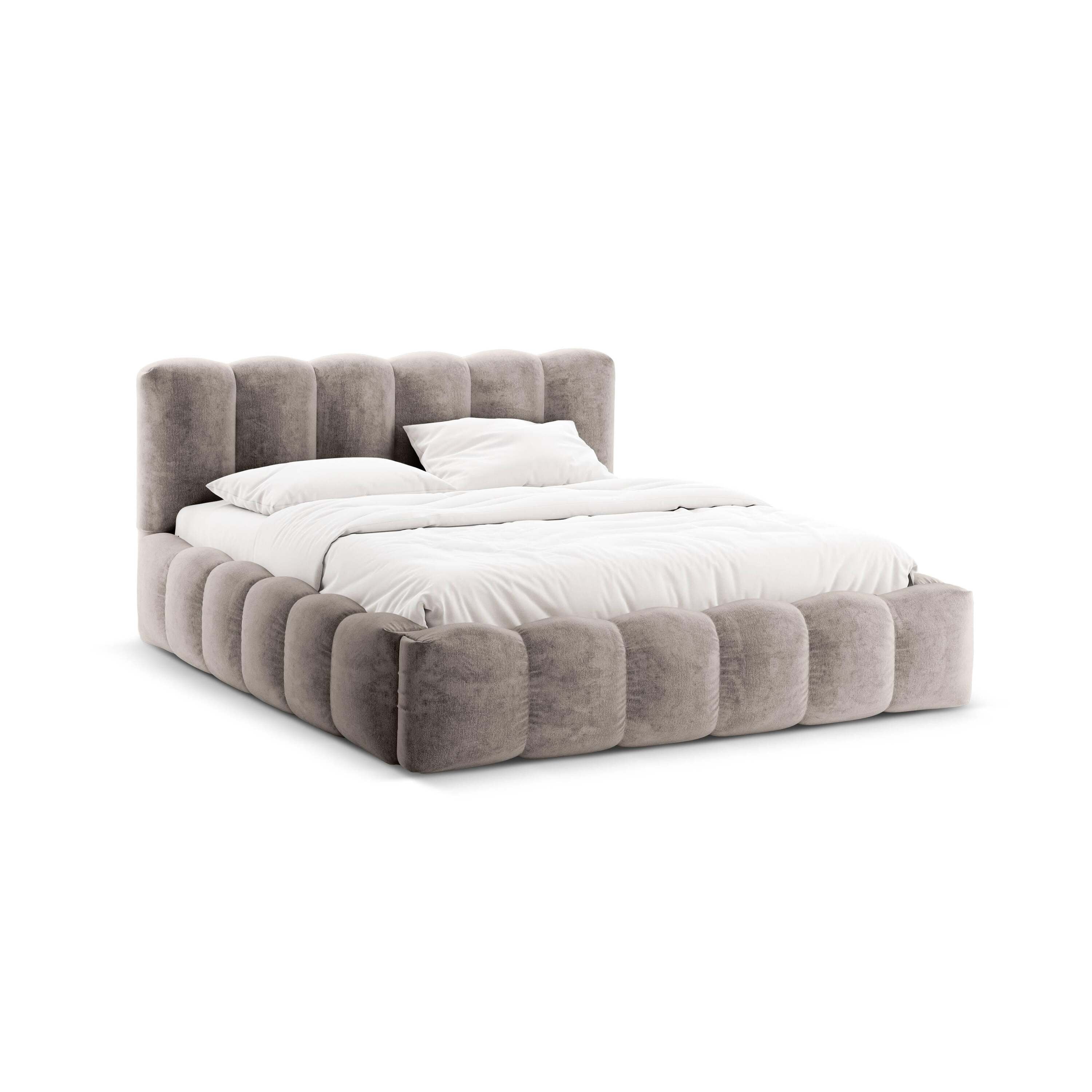 Micadoni Lupine Bedframe met Opbergruimte 200 x 200 cm - Chenille - Ca