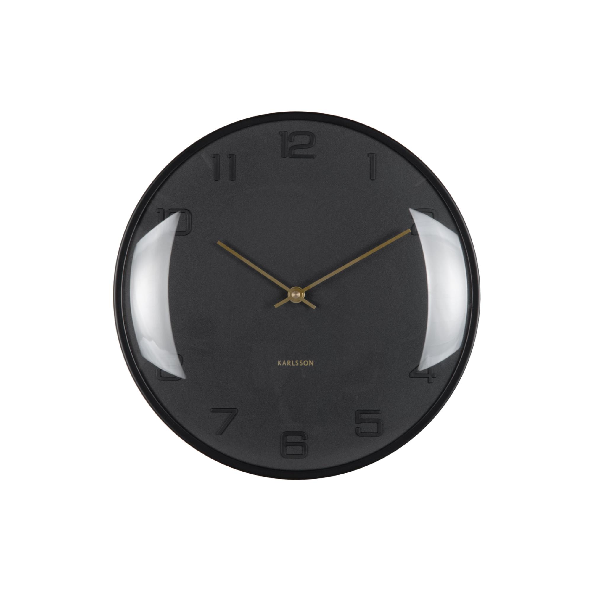 Karlsson wandklok Fuerte Dome - zwart - Ø30.5cm