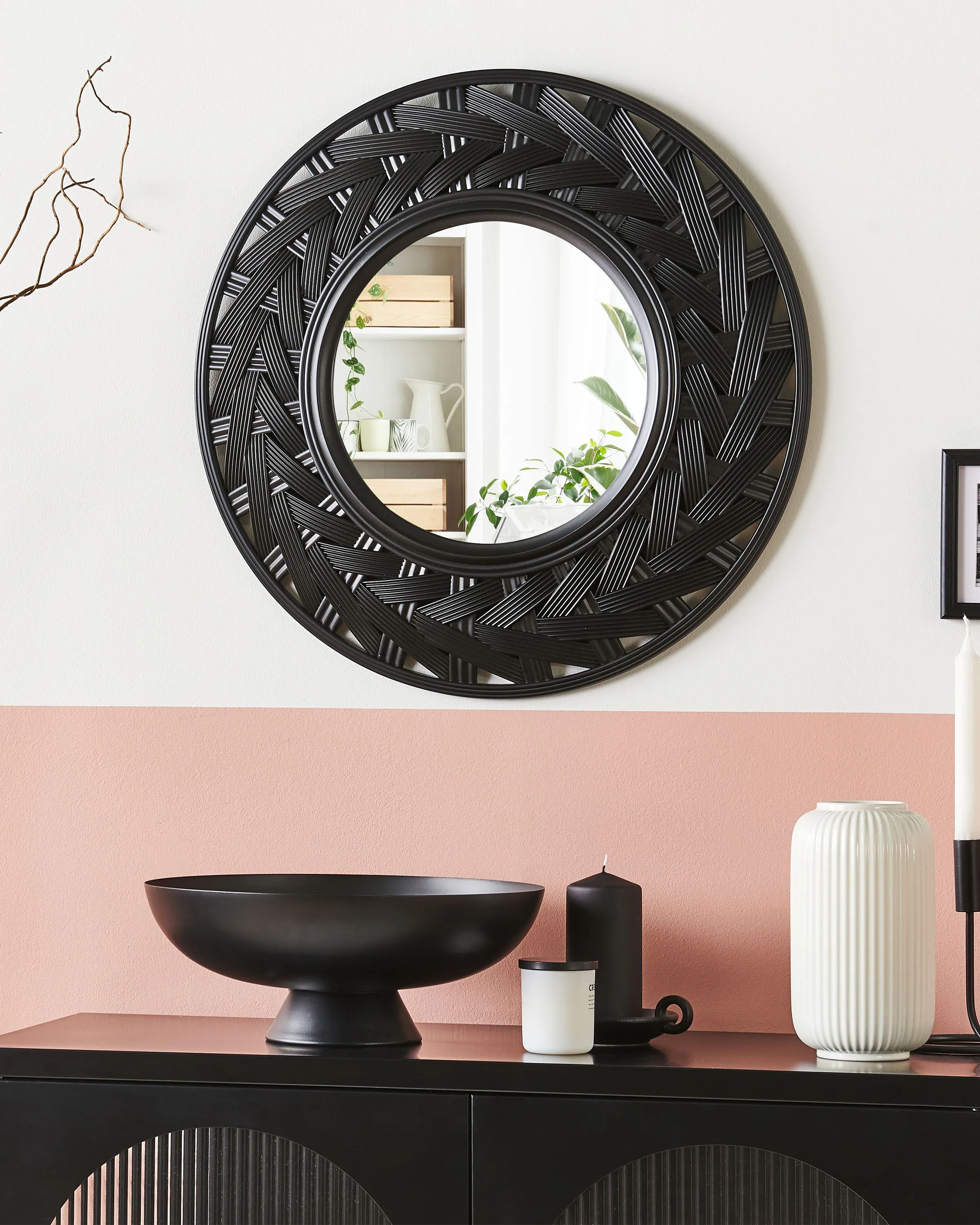 Wall Mirror TIERGA 60 cm 60 cm Black