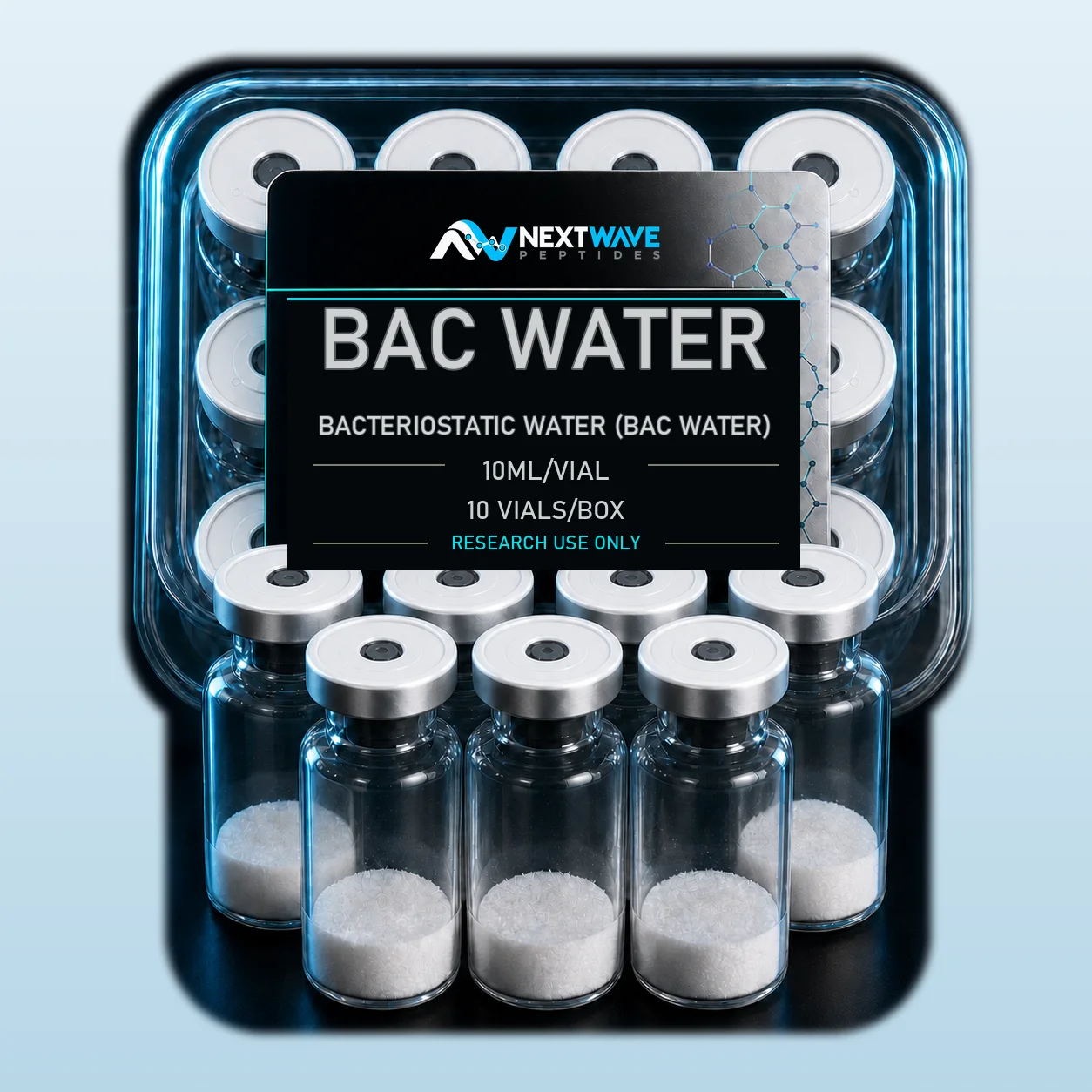 Bacteriostatic Water (BAC Water) - 10mL, 10 Vials | NextWave Peptides