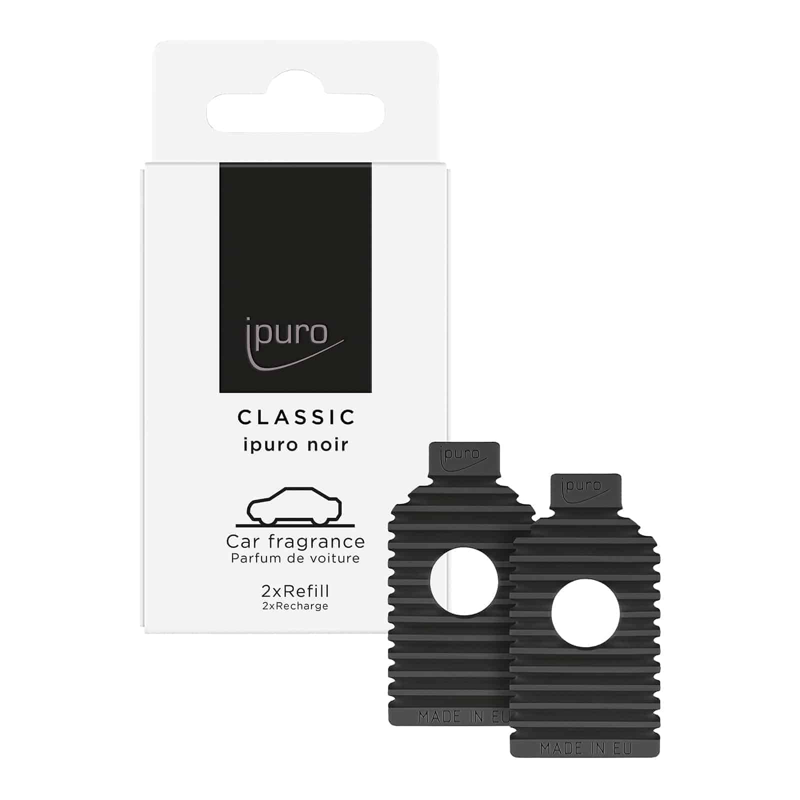 ipuro CLASSIC Autoduft Nachfüll-Essenz Noir Schwarz, 2 Stück, 18 g