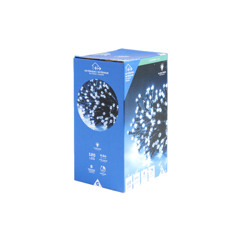 Guirlande lumineuse extérieur 120LED blanc froid 8,9m