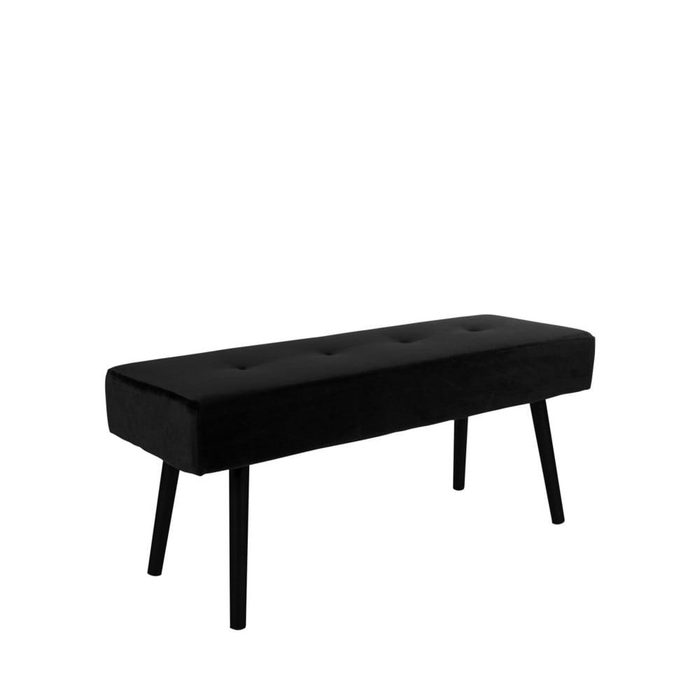 SKIBY - Banc en velours L100cm noir