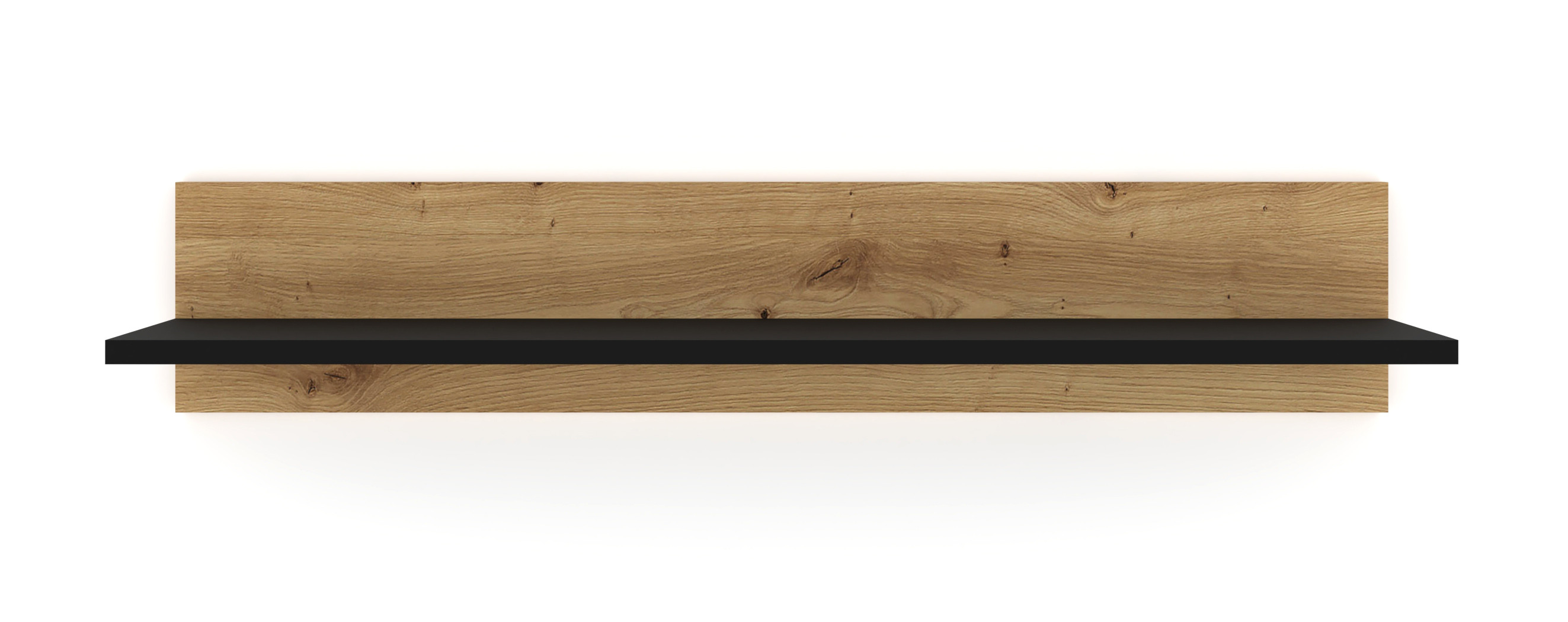 Półka wisząca NUKA G 100 cm dąb artisan czarny mat