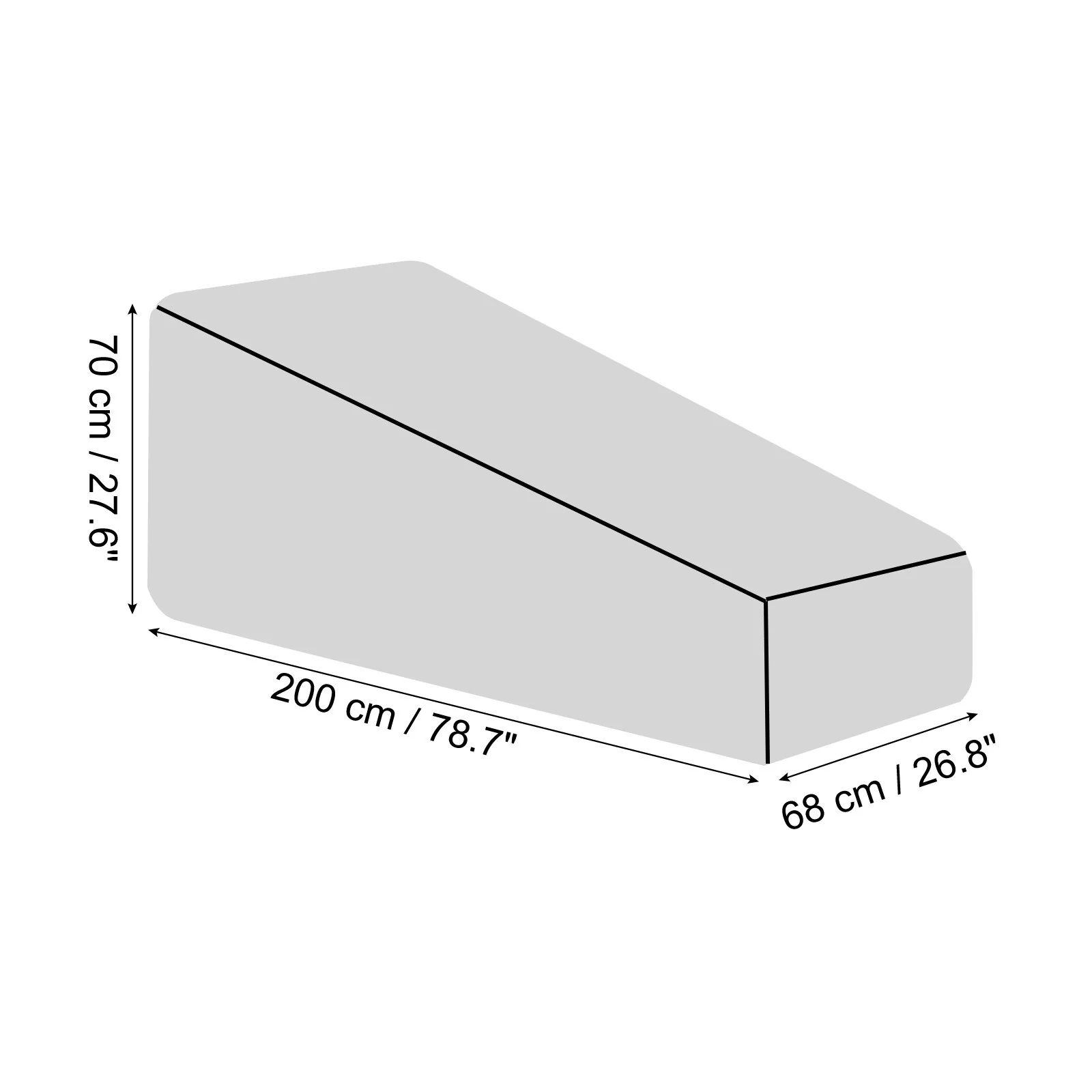 78.7 L Outdoor Patio Waterproof Furniture Chaise Lounge Chair Cover - Silver